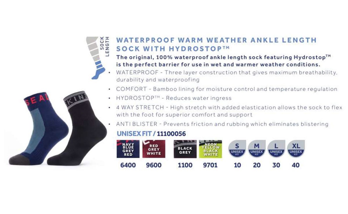 SealSkinz Warm Weather with Hydrostop Waterproof Socks